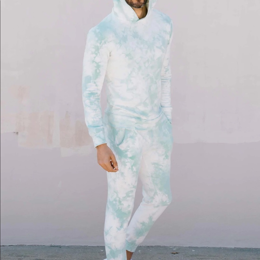 Softwear made in usa mint tie dye super soft cotton modal hoodie sweats…